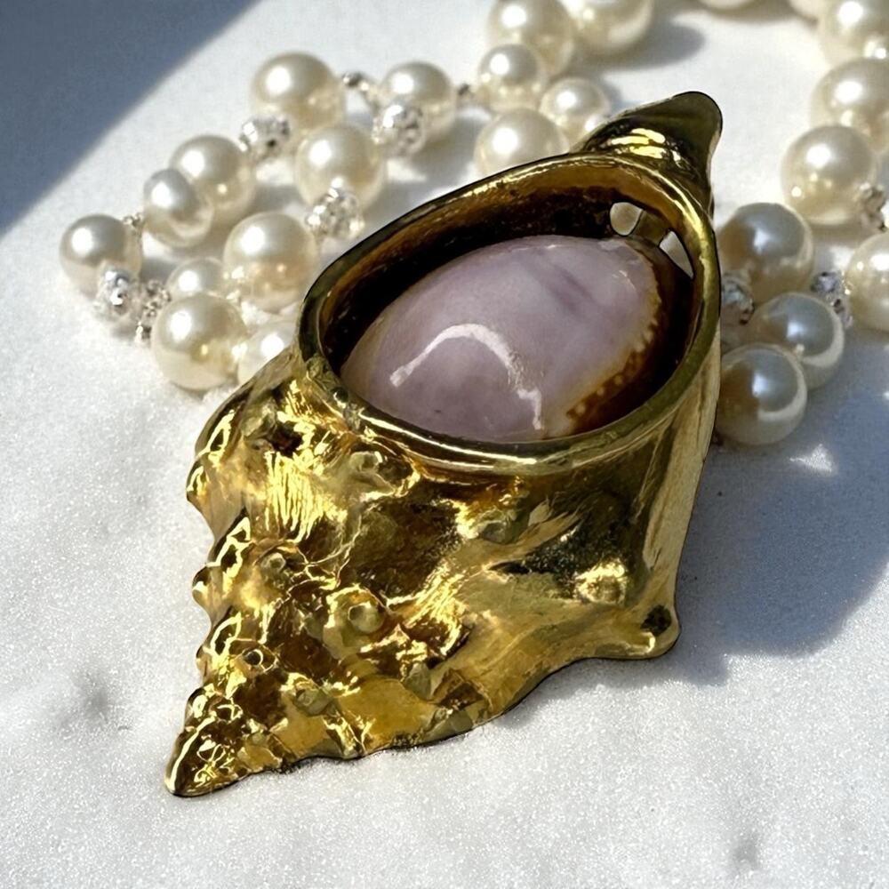 Vintage Swoboda Sea Shell Pendant Rare Piece